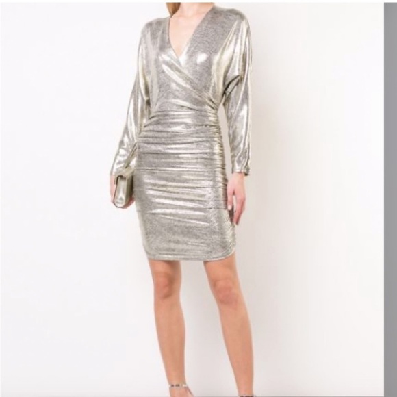 Alice + Olivia Dresses & Skirts - Alice + Olivia Metallic Ruched Pace Dress